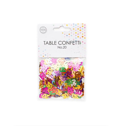 Confettis de table 20 ans colorés