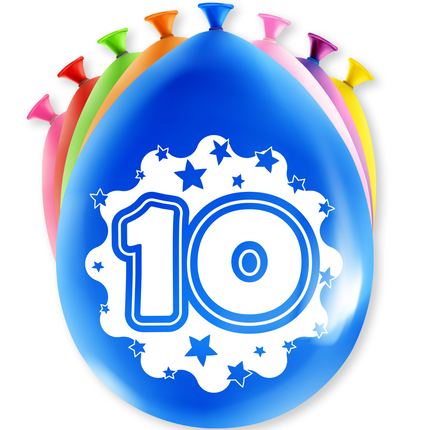 Ballons 10 ans Hurrah 30cm 8pcs