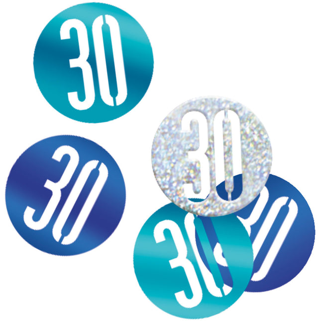 Confetti de table 30 ans bleu 14gr