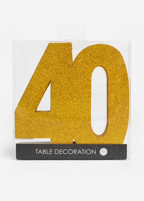 Décoration de table en or Figure 40 paillettes 20.5cm