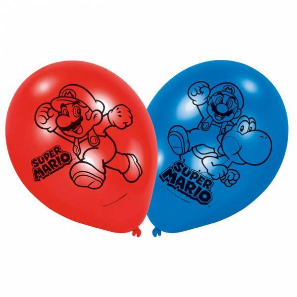 Ballons Super Mario 23cm 6pcs