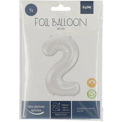 Ballon de baudruche Figure 2 Blanc mat XL 86cm vide