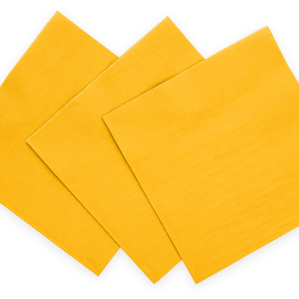 Serviettes de table jaunes 3 couches 33cm 20pcs