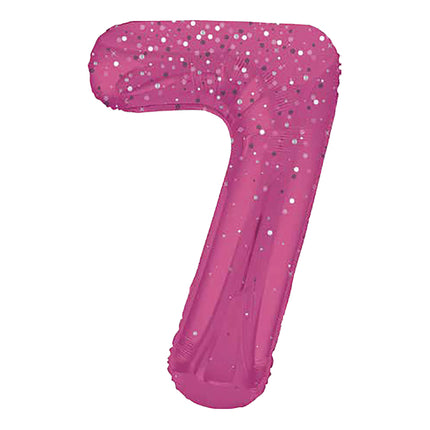 7 Year Figure Balloon Pink Dots 86cm