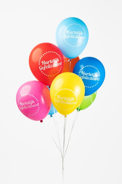 Ballons colorés Happy Birthday 30.5cm 8pcs