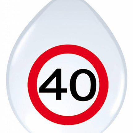 Ballons 40 Years Traffic Sign 30cm 8pcs