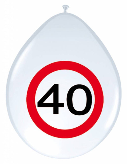 Ballons 40 Years Traffic Sign 30cm 8pcs