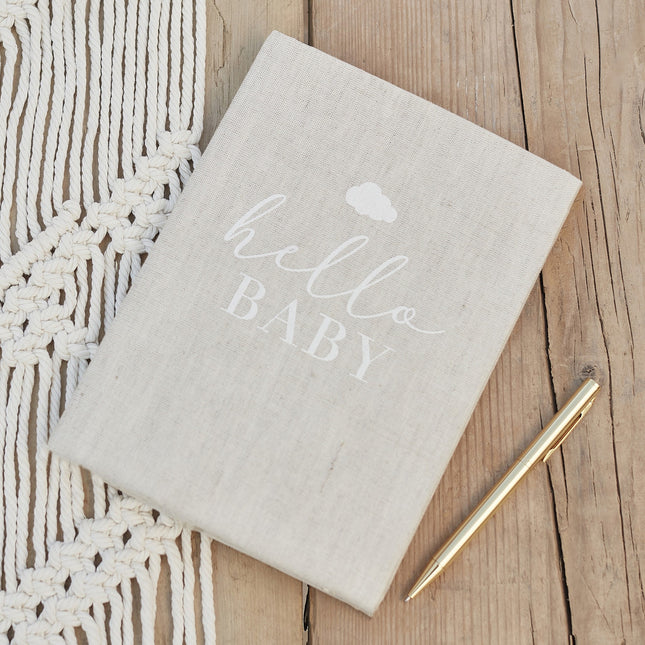 Livre d'or gris Hello Baby 16cm