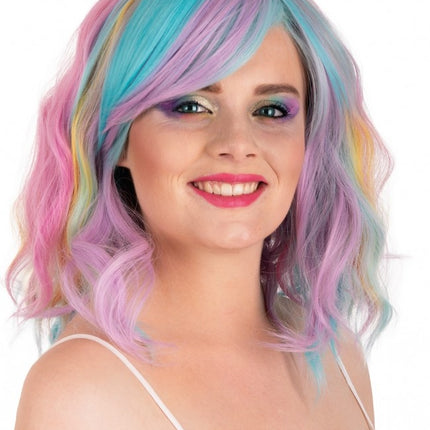 Perruque Alicia Half Long With Wave With Bangs Pastel Colours