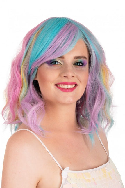 Perruque Alicia Half Long With Wave With Bangs Pastel Colours