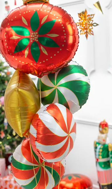 Ballon à l'hélium boule de Noël vide 45cm