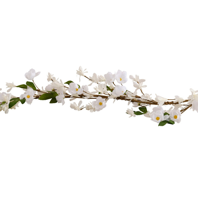 Guirlande blanche de fleurs artificielles 1.8m