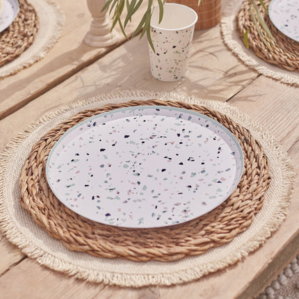 Assiettes en terrazzo 24cm 8pcs