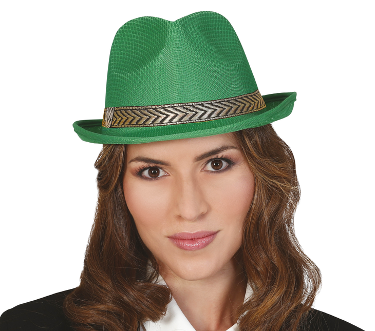 Chapeau de gangster vert