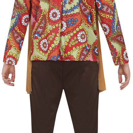 Costume Hippie 60S Homme coloré avec gilet marron