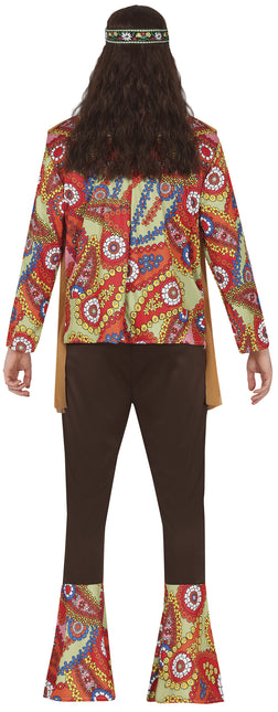 Costume Hippie 60S Homme coloré avec gilet marron