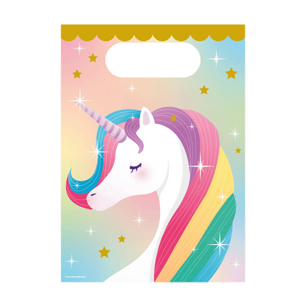 Sacs à partager Licorne colorés 6 pièces