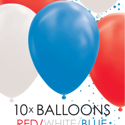 Ballons rouge blanc bleu 30cm 10pcs