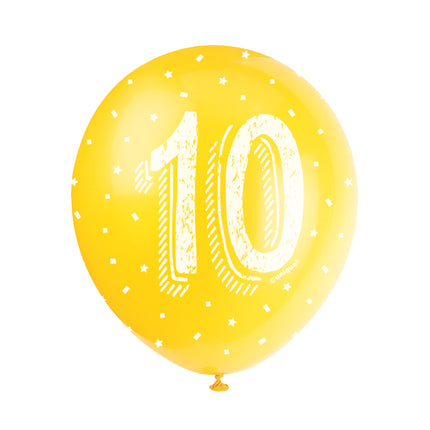 Ballons 10 ans Confetti 30cm 5pcs