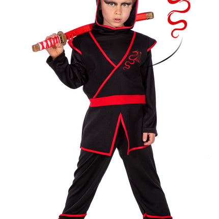 Costume de Ninja Rouge Noir Garçon