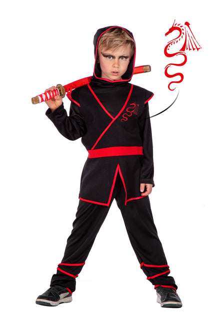 Costume de Ninja Rouge Noir Garçon