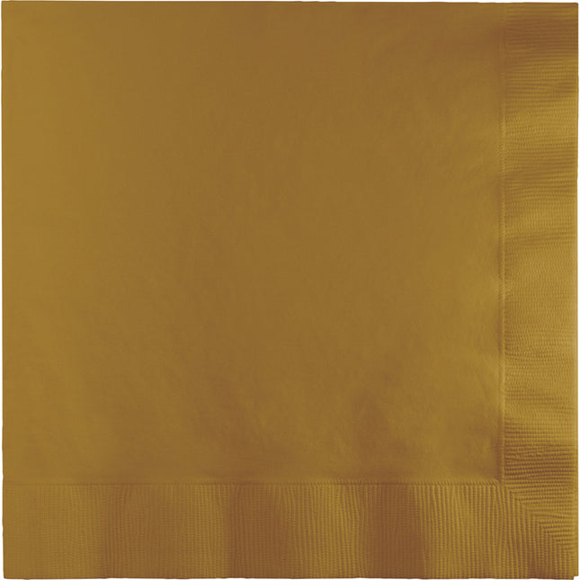 Serviettes de table dorées à 2 couches 33cm 20pcs