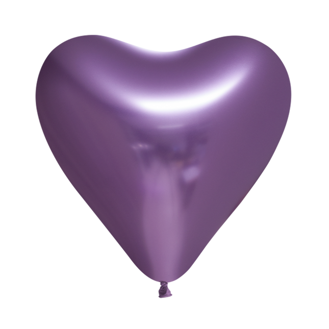 Ballons en forme de coeur violet 30cm 6pcs