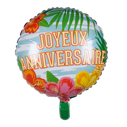 Joyeux Anniversaire Ballon à l'hélium Hawaï vide 45cm