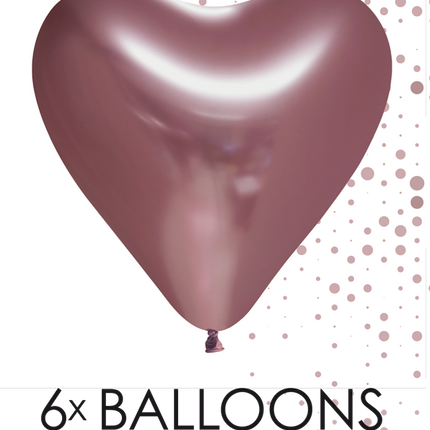 Ballons en forme de coeur Rose Gold 30cm 6pcs