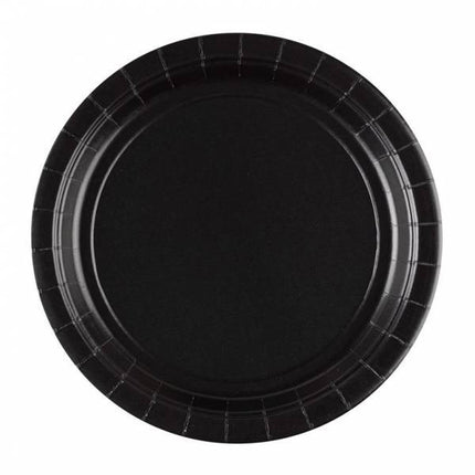 Assiettes noires 23cm 8pcs