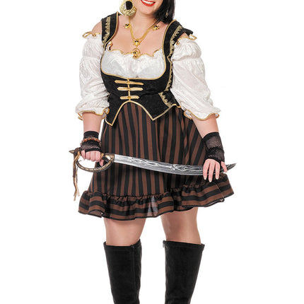 Costume de pirate pour dames marron