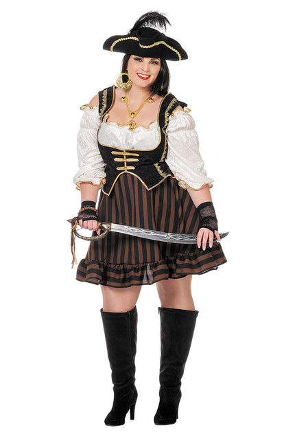 Costume de pirate pour dames marron