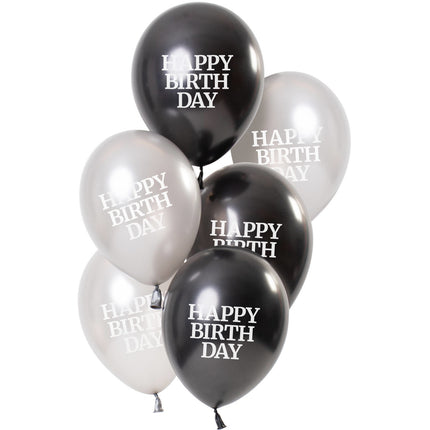 Bon anniversaire Ballons noirs 23cm 6pcs