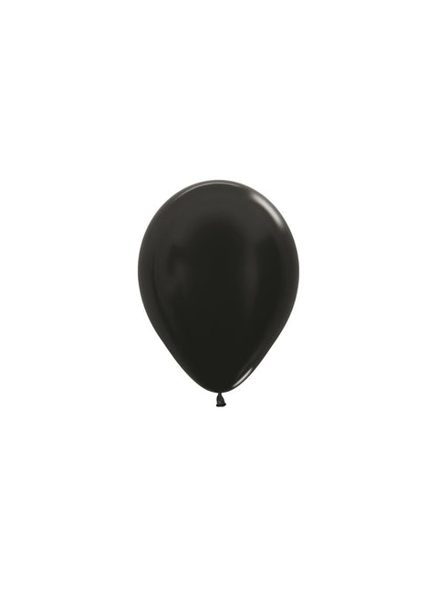 Ballons de baudruche Noir Métallique 12cm 50pcs