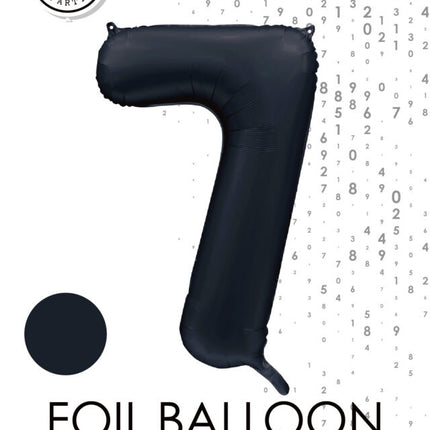 Ballon noir 7 ans brillant 86 cm