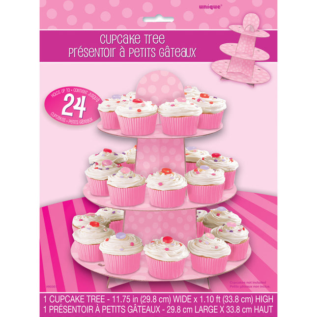 Cupcake Etagere Dots Pink 34cm