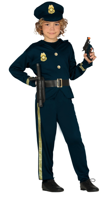 Costume de police enfant or