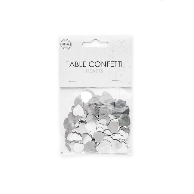 Confettis de table Coeurs argentés