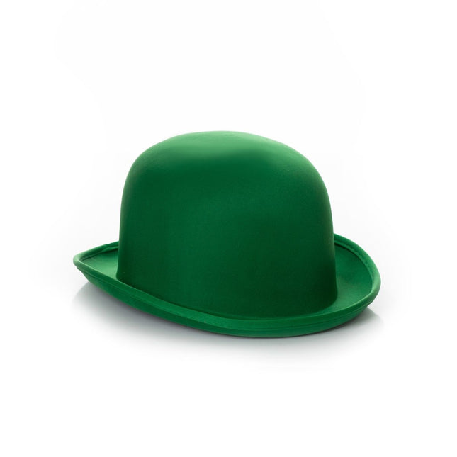 Chapeau melon vert en satin