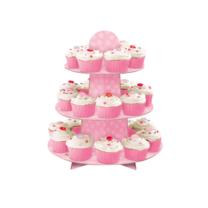 Cupcake Etagere Dots Pink 34cm