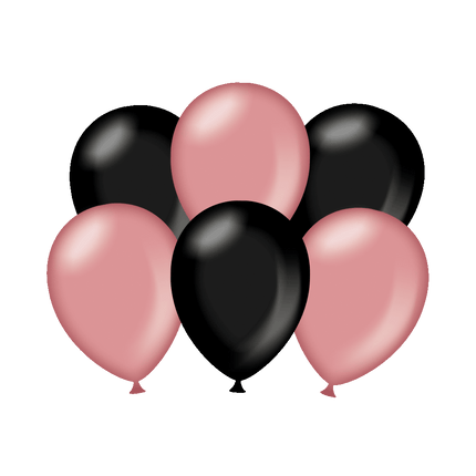 Ballons de baudruche Noir/Rose Métallique 30cm 6pcs