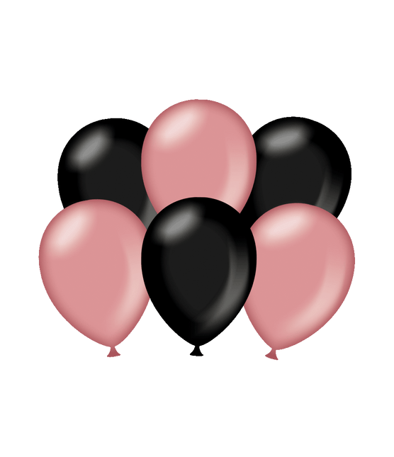 Ballons de baudruche Noir/Rose Métallique 30cm 6pcs