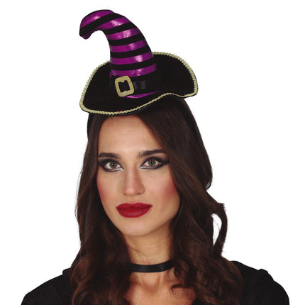 Halloween Tiare Chapeau de sorcière noir violet