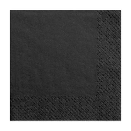 Serviettes de table noires 33cm 20pcs