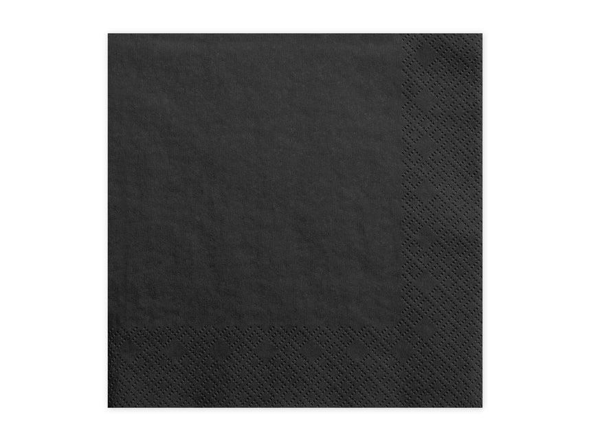 Serviettes de table noires 33cm 20pcs