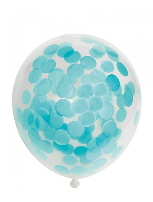 Ballons Confetti Bleu clair 30cm 6pcs