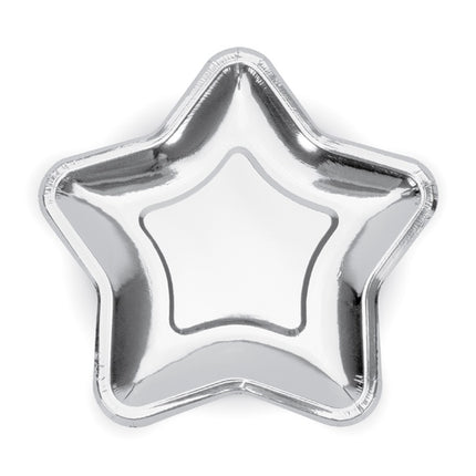 Assiettes en argent Étoile 23cm 6pcs