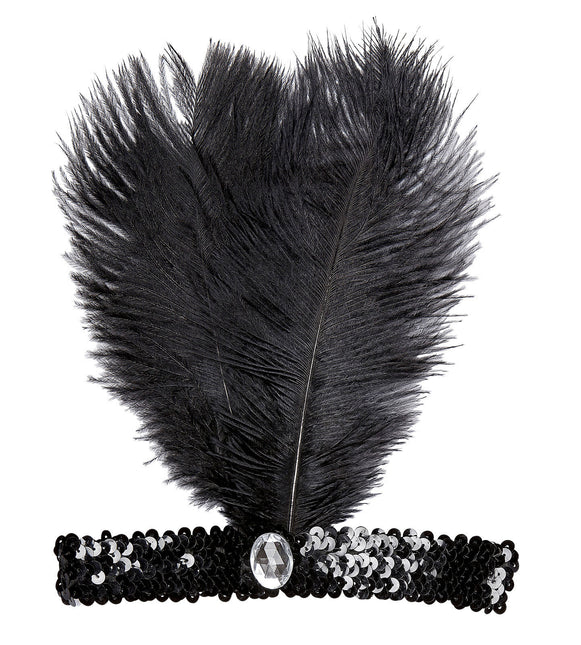 Bandeau noir avec plume