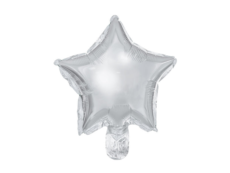 Ballon d'hélium étoile argenté vide 25cm 25pcs