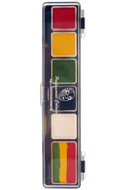 PXP 5 X 3 et 1 X 6gr Rasta Colours Palette With Brush Size 25 Regular Colours and 1 Splitcake.